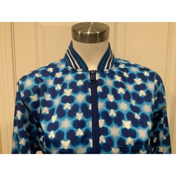 FP Movement Blue Combo Zip-Up Cropped Jacket Striped Elastic Trim Size XS, NWT! - Picture 2 of 10